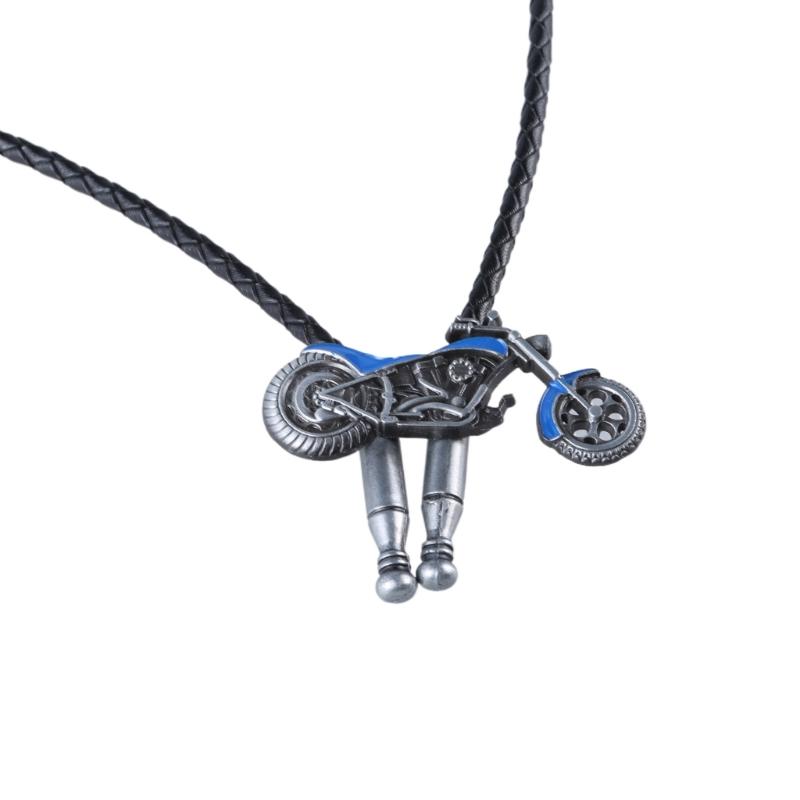 Metal Bolo Tie for Male Carnivals Necktie Motorcycle Pendant Bolo Tie for Shirt Sweater Decorative Adult Birthdays Gift