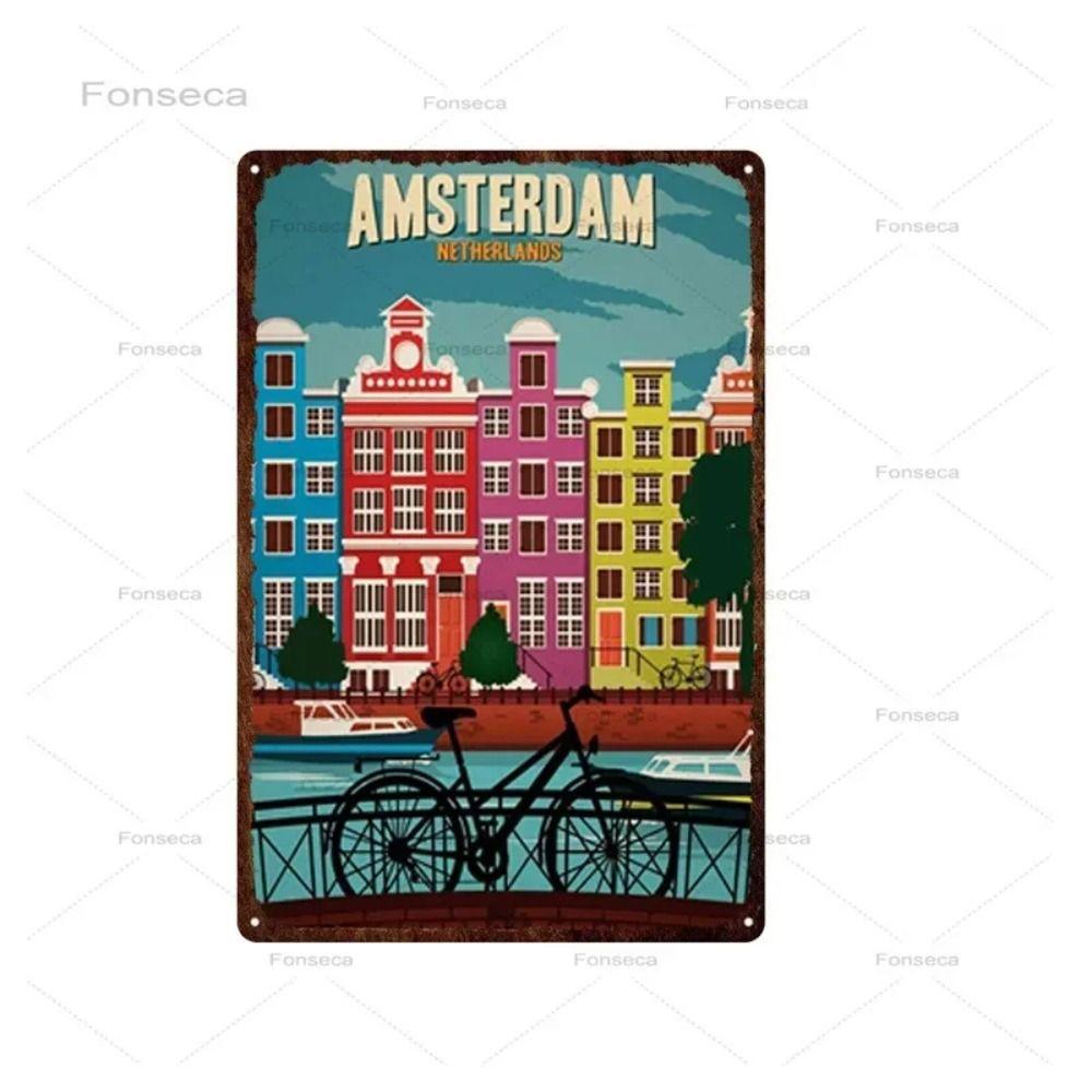 Metal Sign London Retro Wall Decor 20x30 cm