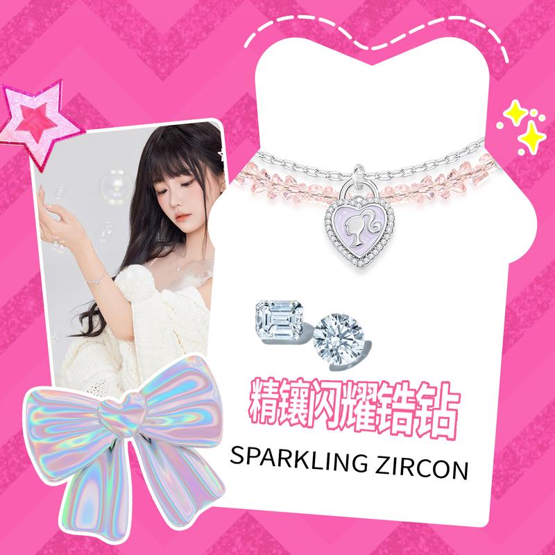 Barbie Bracelet Year of the Horse Lucky Sparkling Magic Princess Fantasy Pink Wristlet Simple and Versatile Confession of Elegant 1GBA2601017