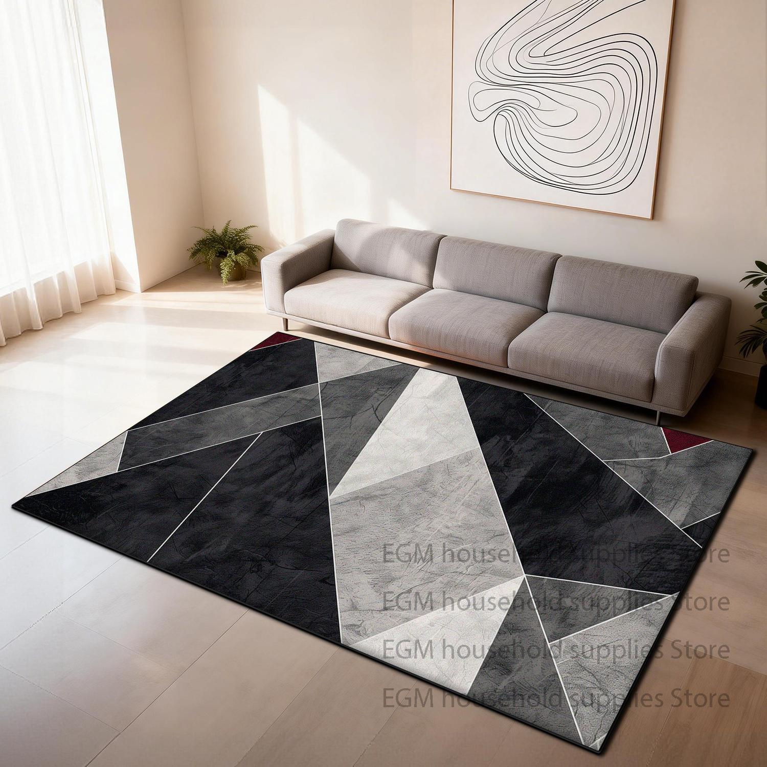 

Modern Geometric Carpet Living Room Decoration Bedroom Washable Customizable Rug Non-slip Area Coffee Tables Floor Mat Cloakroom 60x90cm