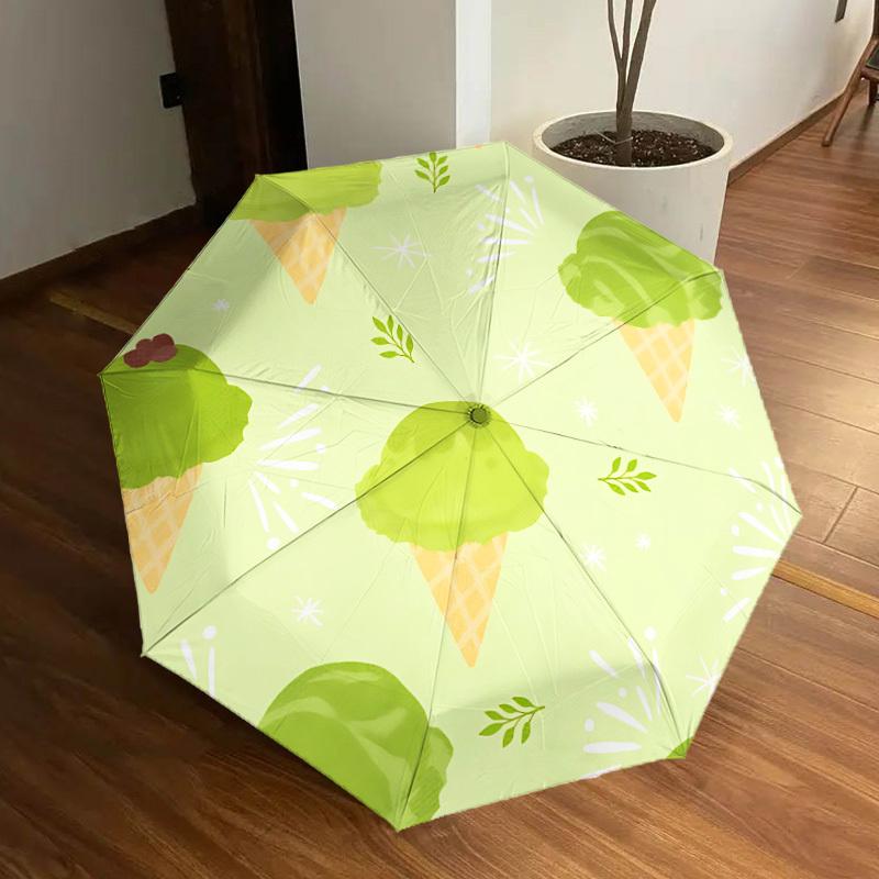 

1pc Ice Cream Pattern Automatic Open/Close Umbrella, Formal Events - Ideal Gift for Family or Friends, Outdoor Accessory yy251211201