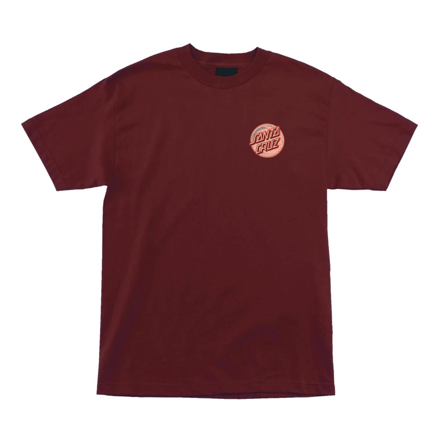 New Santa Cruz Skateboard Shirt Decoder Dot Burgundy M