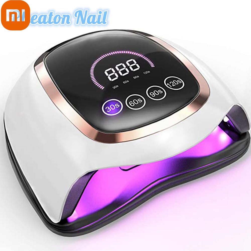 

УФ-светодиодная лампа Xiaomi для сушки ногтей, маникюрная лампа для ногтей, 4 режима с ЖК-дисплеем с датчиком движения, сенсорный переключатель, отверждение, полигель-лак для ногтей