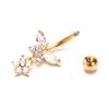 Piercing ombelicale in acciaio chirurgico con zircone a forma di farfalla