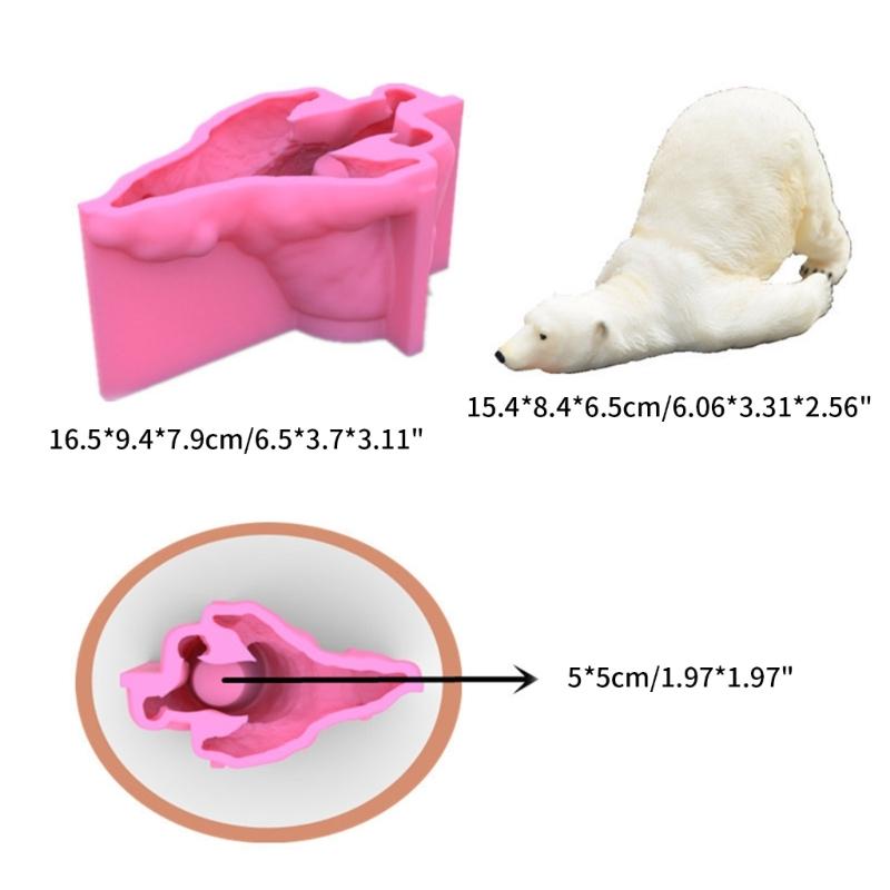 Arctic Bear Shaped  Planter Vase Moulds Cements Mould Silicone Material for Hand-Making Succulent Plant Flowerpots