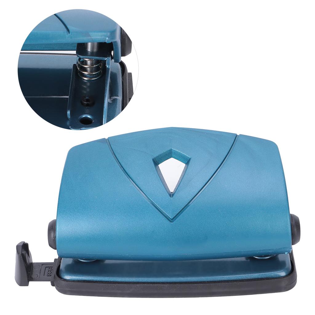 Hole Punch Small Plastic Adjustable Positioning Punching Machine for Stationery BindingBlue