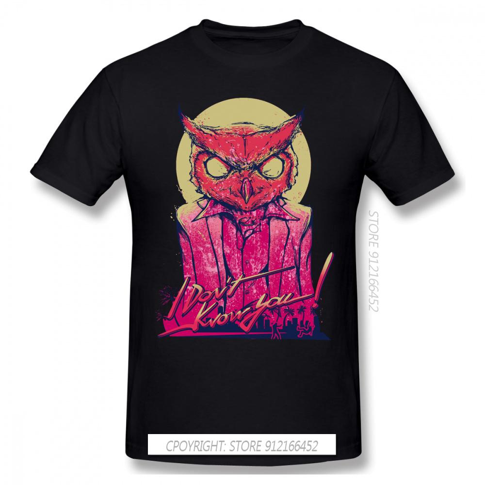 

Hotline Miami - Rasmus Print Pure Cotton T-Shirt Owl Cat Animal For Men Fashion Streetwear - Men s Summer Cotton Graphic Tee 5XL різнокольоровий