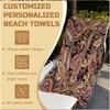 Ethnic Paisley Beach Towel, Airy Quick Dry Bath Towel, Souvenir Gift For Couples & Families, Vacation Travel Essential