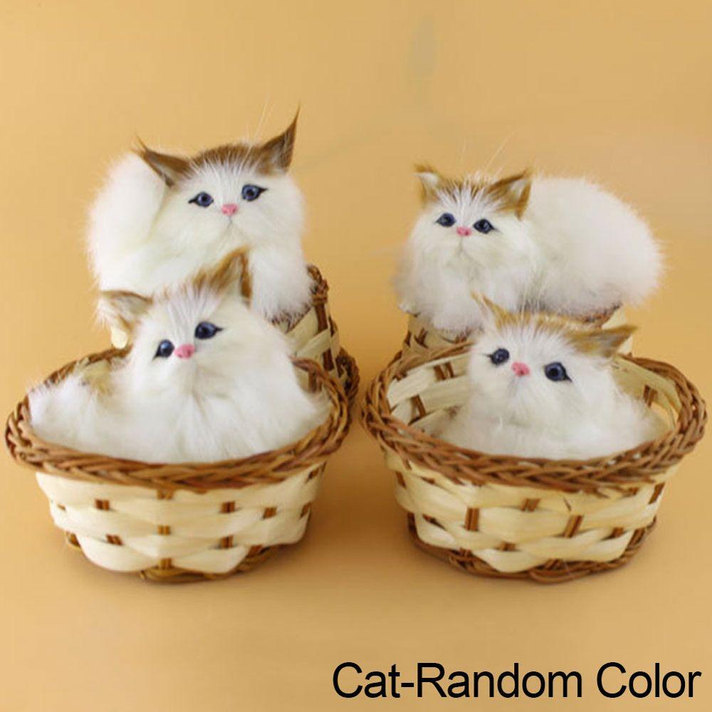 Mini Korb Auto Dekorationen Tier Katze Puppe Hund Stofftier Plüschtier Tier Spielzeug Korb Hase Figur