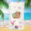 1 Stück Capybara Strandtuch 3D-bedruckt Mikrofaser Weich Wasserabsorbierend Atmungsaktiv Handtücher Geschenk Für Kinder Cartoon Strandtücher
