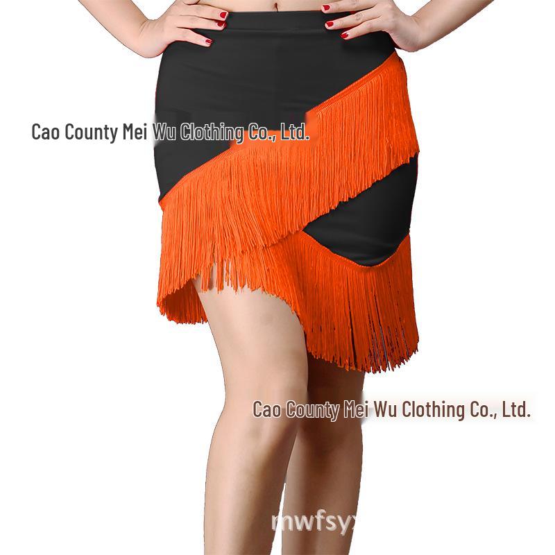 Adult Tassel Irregular Mini Skirt for Latin Dance Performance