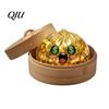Portable Dumpling Toy Halloween Stress Relief with Steamer, Glitter Ball Fidget Party Favors Toy, Anxiety Relieving Steamed Bun Squeeze for