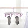 12 Clip Foldable Plastic Clothes Hanger Multiple Clip Anti Slip Clothes Hanger Underwear And Socks Small Clothes Hanger Drying C