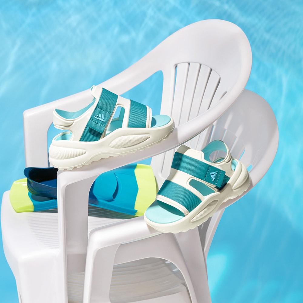 

Adidas Mehana Velcro Sports Casual Shock Absorbing Wear Resistant Sandals Kids Sandals White Green ID7912 36⅔