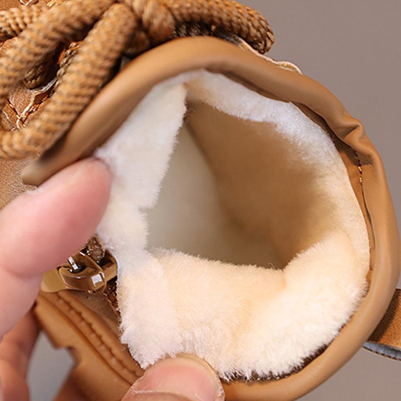 Winter Baby Cotton Boots Plus Velvet Keep Warm Children's Ankle Boots Shoes 1-4 Years Old Boys Girls Anti-slip Snow Boots I10061
