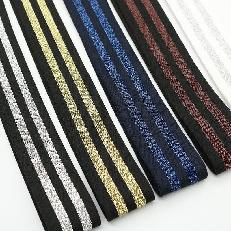 Bande elastiche a righe da 1/3/5 metri Spesse Alta Elasticità Maglia Elastica per Fai da Te Cintura Gonna Accessori da Cucito 40mm