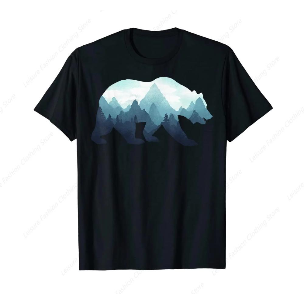 Trees Bear Double Exposure Surreal Wildlife Animal T-Shirt
