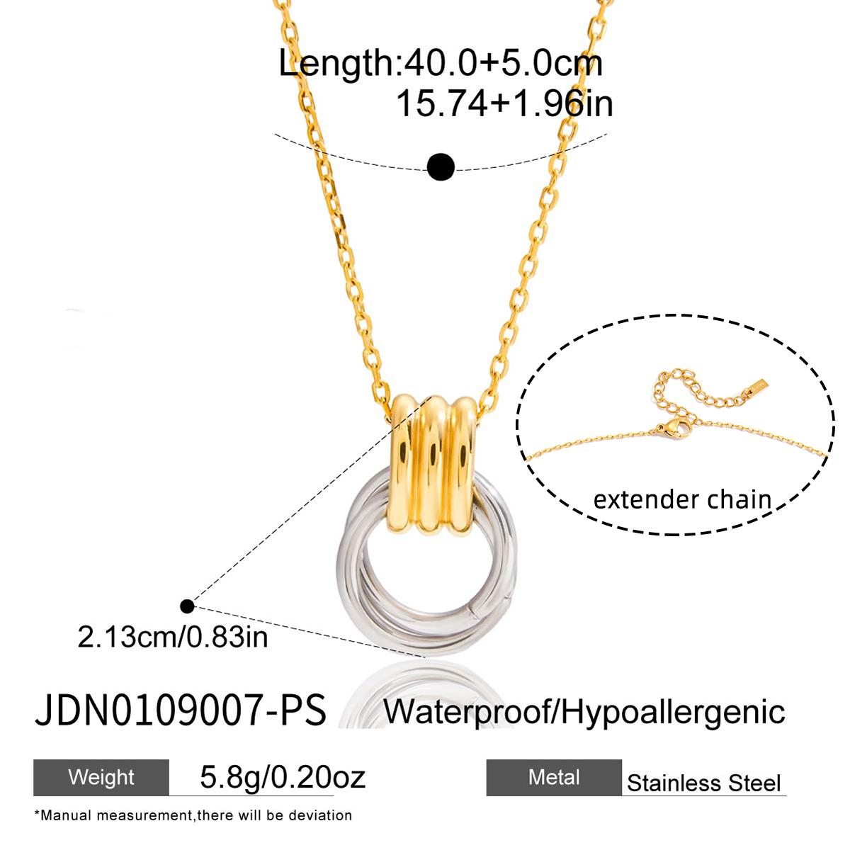 

Youthway Mixed Color Circle Pendant Necklace For Women Minimalist Gold Plated Stainless Steel Necklace Fashion Jewelry Gift