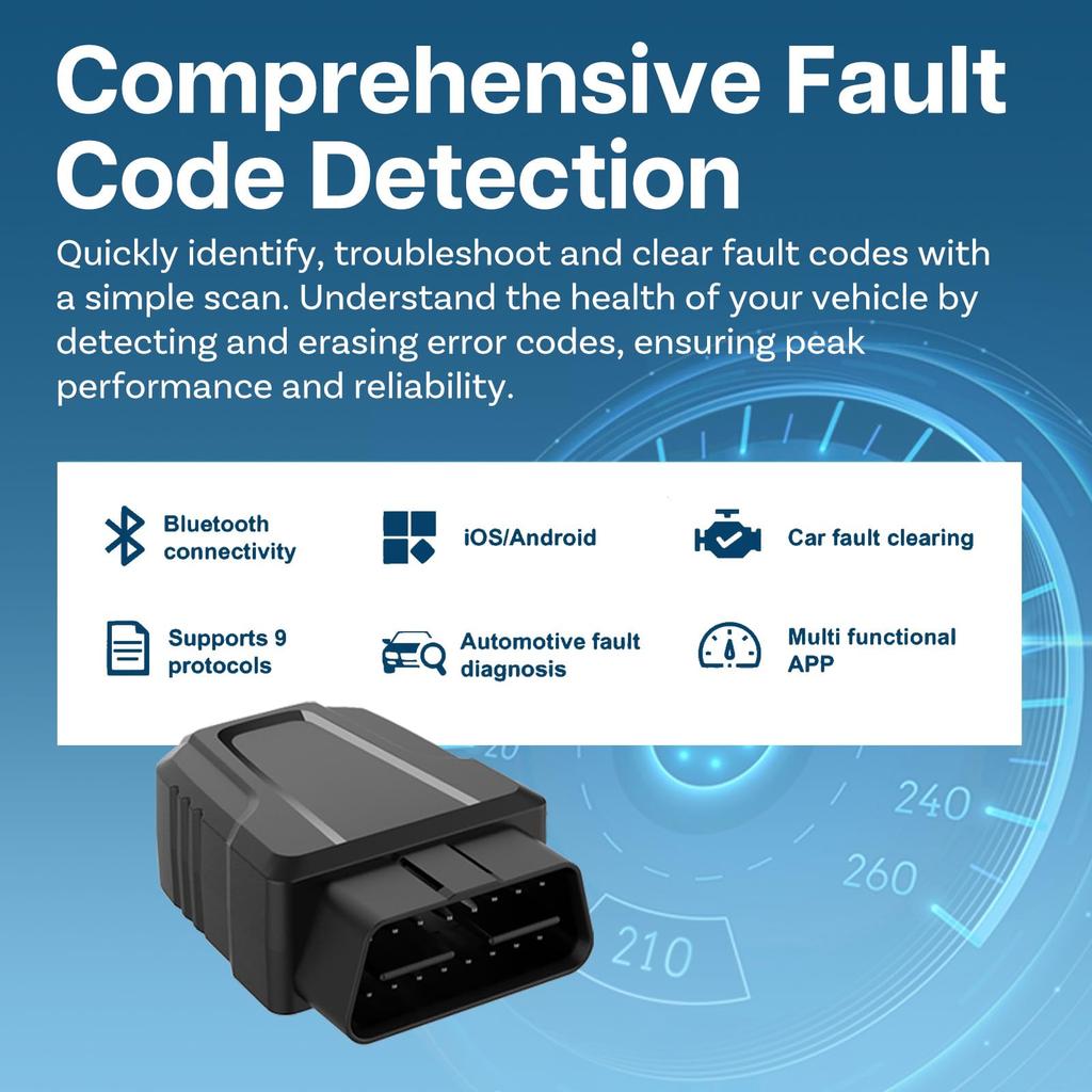 MMOBIEL OBD2 Scanner with Bluetooth Car Scanner for and Android Wireless Vehicle Diagnostic Tool Standard Compatible Engine Warning Light Vehicle Code