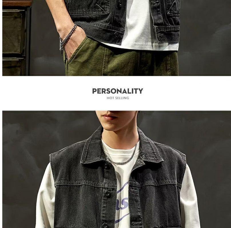 Men's Stylish Denim Vest: New Spring/Autumn Sleeveless Jacket, Versatile Loose-Fit Waistcoat