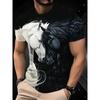 Men's 3D Printed T-Shirt Animal Pattern Printing Short Sleeve O-Neck Pullover Casual Top