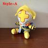 Funny Yellow Cross Face Sitting Blue Red Robot Warrior Cartoon Anime Game Character Ultrakill Plush Toys Desk Decor Plushie Doll