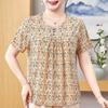 Plus Size 3XL-8XL Summer Casual Blouses for Women Tops Loose Vintage Clothes Oversize Short Sleeve Shirt
