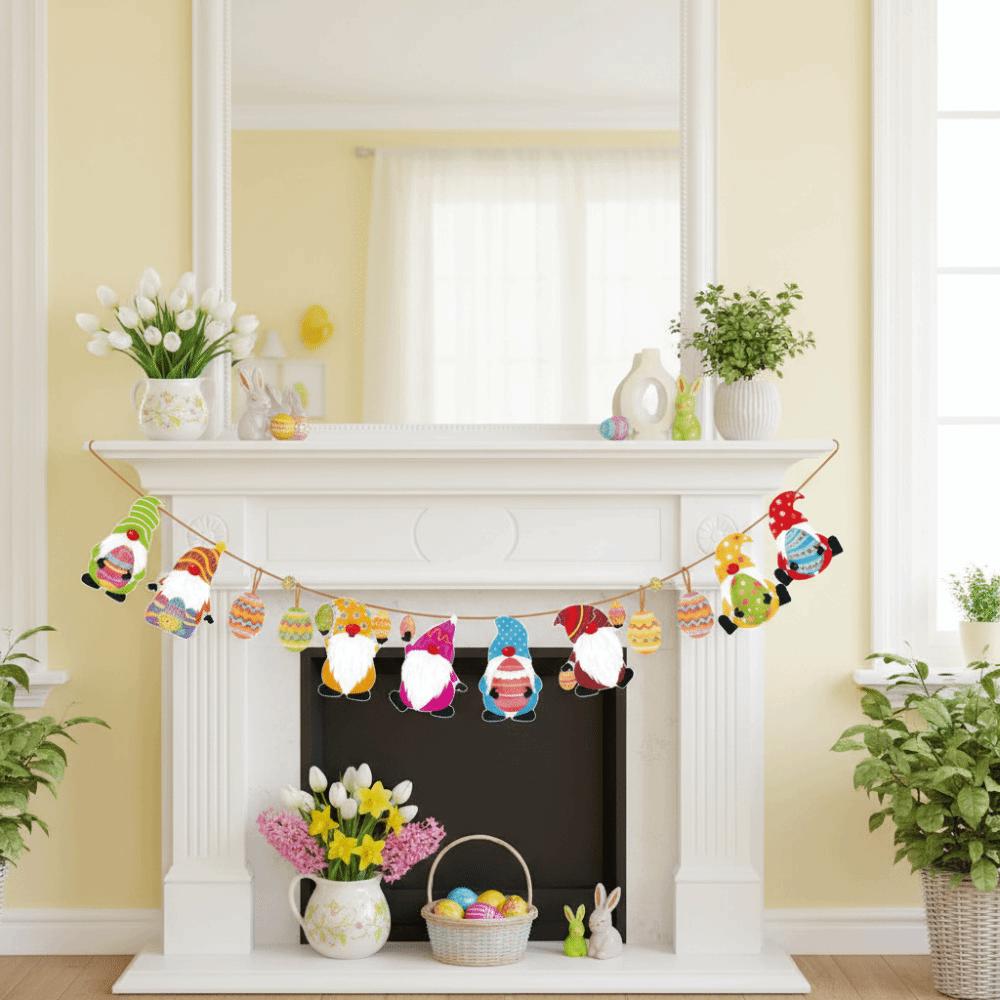 Kaninchen Karotten Muster Hase Wimpelkette Osterdeko Hängendes Banner Osterdekoration Heimdekoration