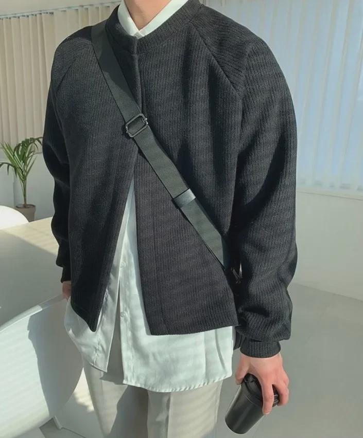 

Мужской свободный вязаный кардиган в корейском стиле - коллекция осень/зима 2024 года M