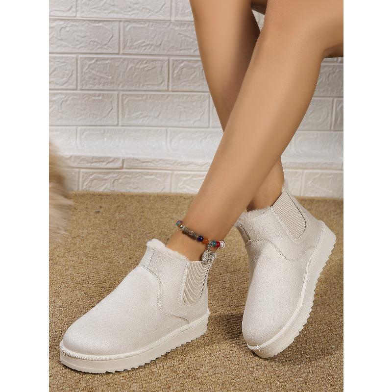 2025 New Arrival Thickened Fleece-Lined Cotton Boots Winter Fashion Slip-On Women's Snow Boots