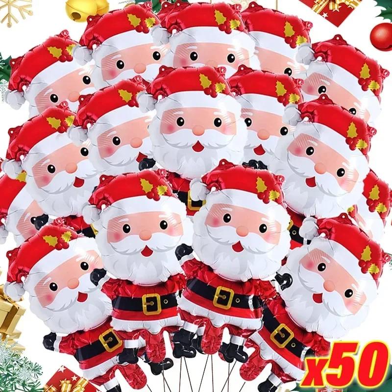 Милі фольговані повітряні кулі Санта Клауса Різдвяна тематика Ялинка Пряниковий чоловічок Повітряна куля для новорічної вечірки Декор Дитячі іграшки Опт