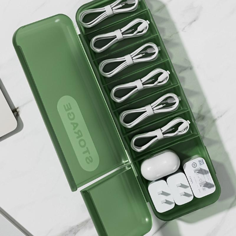 Transparenter Datenkabel-Organizer-Fall, Klassifizierung, staubdichter Karten-Organizer mit Deckel, Sammelbox für Unordnung, für Büro und Zuhause