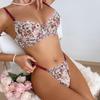 Cecilia Stylish Lace Floral Fishbone Crop Top & Bra Set - Sexy, Comfortable, Breathable Women's Wear