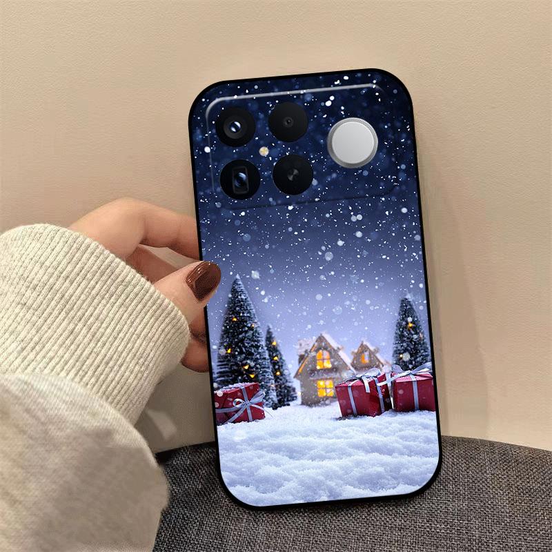 Christmas Painting Phone Case For Redmi K80 K70 K60 Ultra K90 Pro Max K40 Gaming K70E K60E Soft Silicone Shockproof Cover Coque