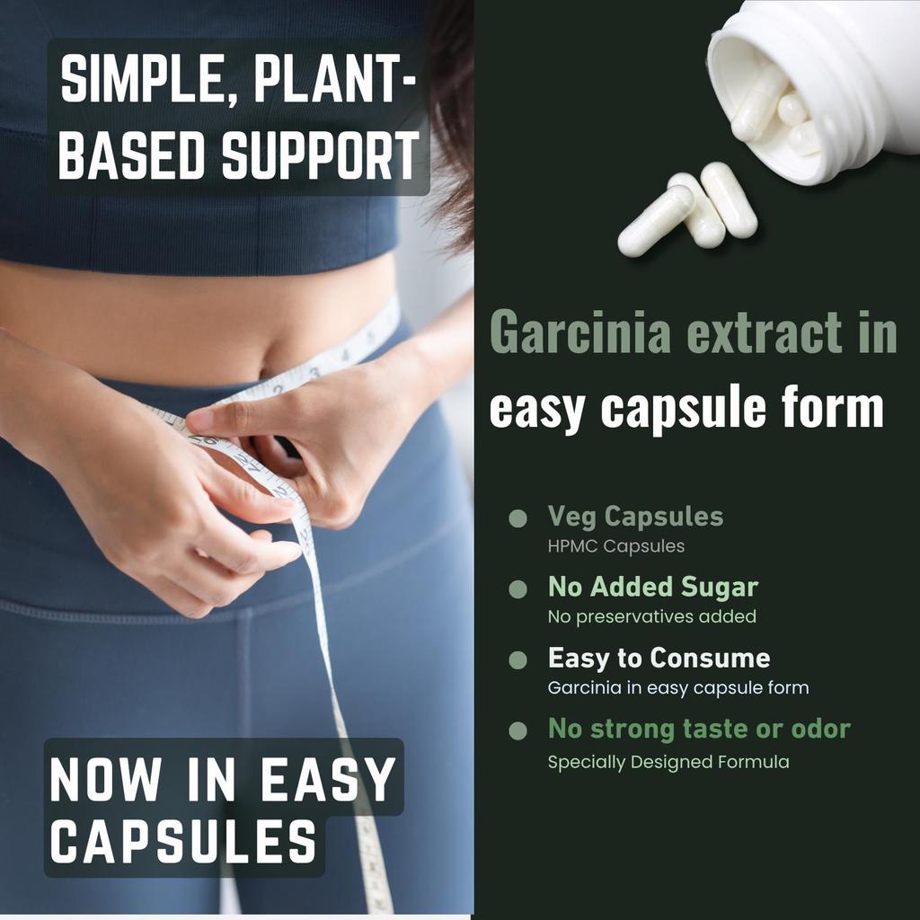 Heroot Garcinia Cambogia Kapseln 1200mg, HCA 95% Extrakt, 60 Kapseln für das tägliche Wohlbefinden