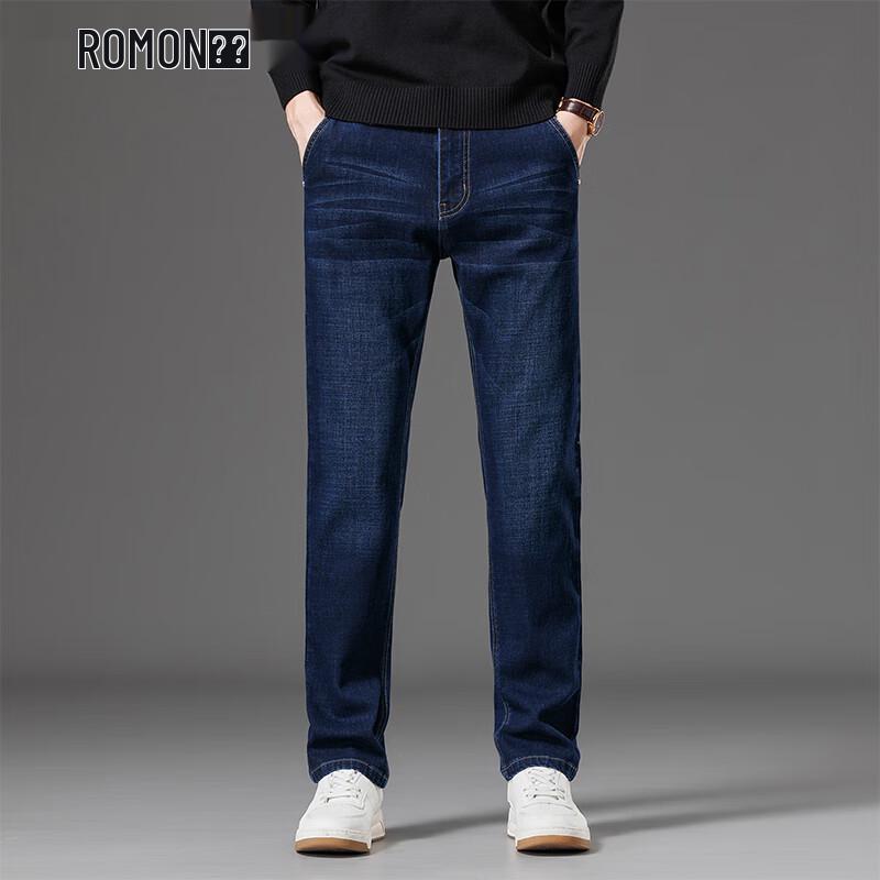 ROMON Men s Relaxed Fit Business Casual Denim Jeans 38