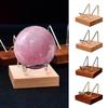 New Wooden Crystal Ball Base Metal Arm Agate Stones Sphere Display Stand Craft Photography Props Minerals Relics Rocks Support