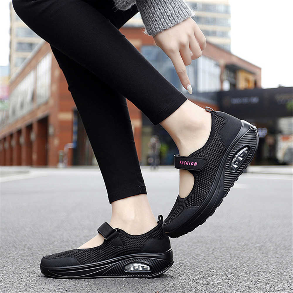 Breathable Slipon Women's Thick Sole Sneakers Brand Shoes For Women Ladies Shoes Heels Sports Losfers Character Designers