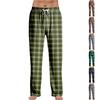 Pantalon de Pyjama à Rayures Vêtements de Nuit Décontracté Cordon de Serrage Taille Élastique Pantalon Confortable Droit Yoga Ample