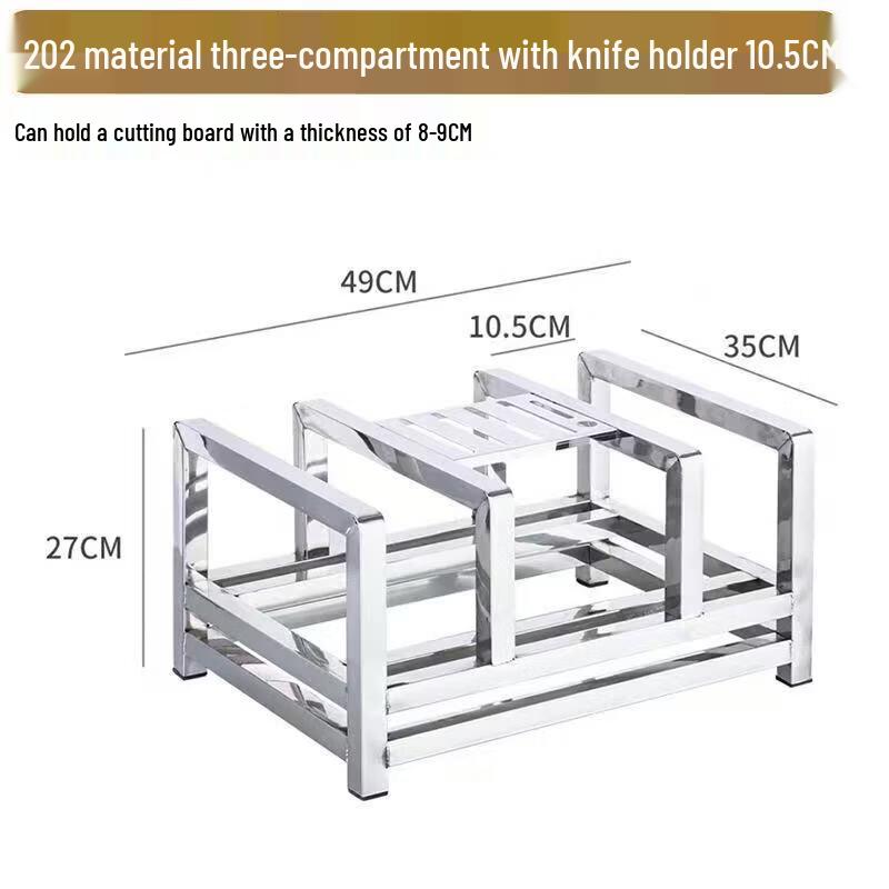 Heavy-Duty Stainless Steel Chopping Board & Knife Organizer