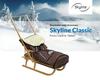 Wooden Sled With Backrest, Pusher And Sleeping Bag For Children, Solid Polish