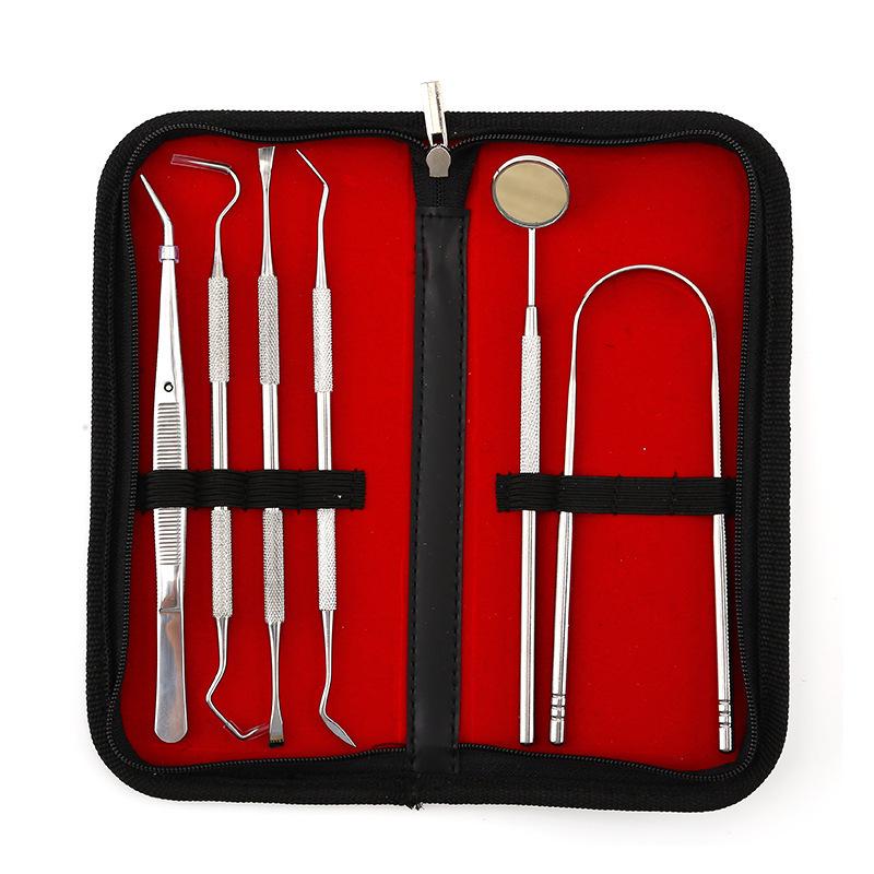 Stainless Steel Dental Tool Set - Mouth Mirror & Tartar Cleaning Care Tools