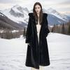 Женское зимнее удлиненное пальто из искусственного меха, оверсайз, теплое, с капюшоном, леопардовый принт, большого размера