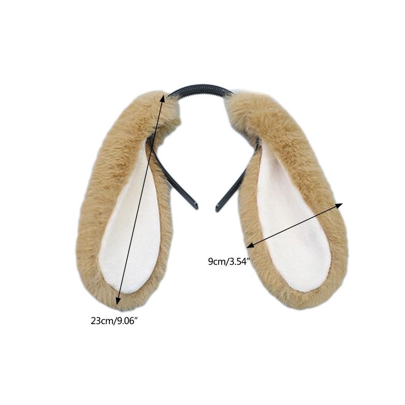 Modisches Stirnband Cartoon Kopfschmuck Plüsch Lange Hasenohren Haarreif Haaraccessoires für Frauen Mädchen Treffen