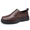 British Style Men's Leather Height-Increasing Shoes - 8cm Elevator, Thick Sole, Lace-up, Formal/Casual, Cowhide Dad Shoes.