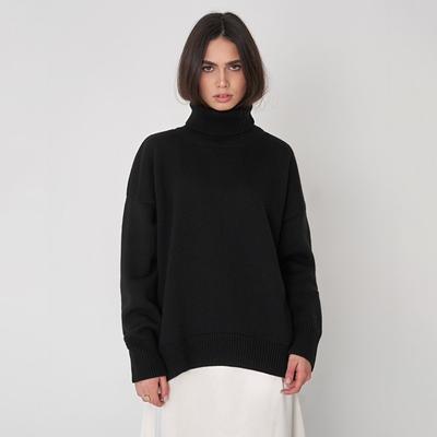 Autumn and Winter Solid Color Turtleneck Sweater Comfortable Loose All-match Pullover Sweater