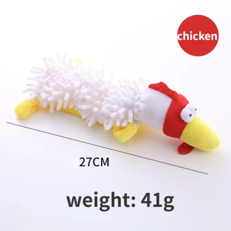 Pet Dog Toy Squeak Plush Toy Sound Mop Fur Shell Frog Hippo Teeth Grinding Chewable Doggie Toys