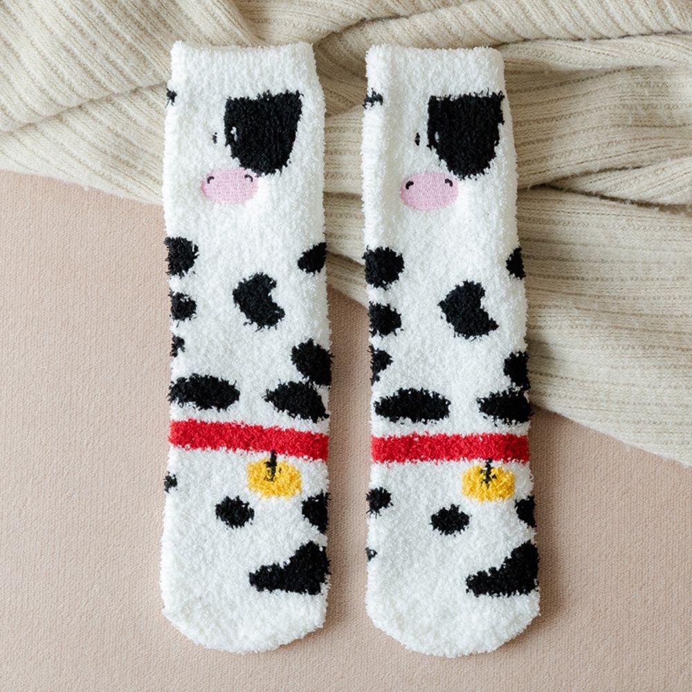 Fashion Design Korean Style Duck Deer Coral Fleece Socks Christmas Hosiery Women Socks Floor Socks