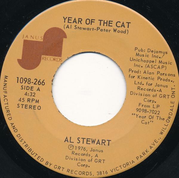 

7inch Record AL STEWART - Year Of The Cat 1098266 JANUS 1976 Canada Rock Used