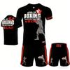 Set due pezzi T-shirt e pantaloni da Boxe Estiva Set T-shirt Muay Thai Set Allenamento T-shirt Muay Thai Tuta Sportiva y2k Nuovo Set Muay Thai